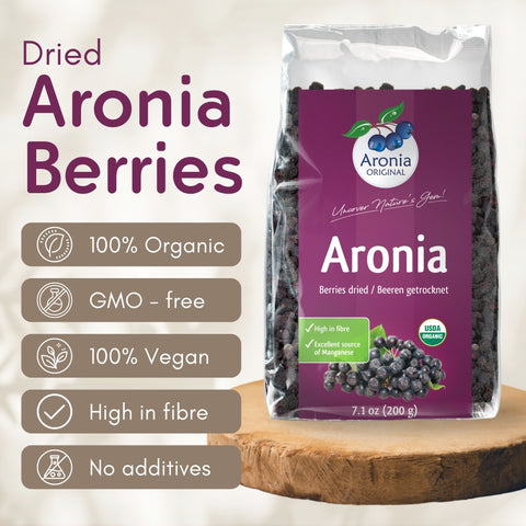 Organic Aronia Berries Dried 200 g (7.1 oz)
