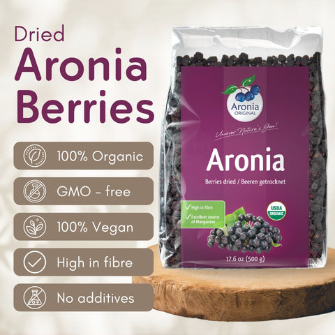 Organic Aronia Berries Dried 500 g (17.6 oz)