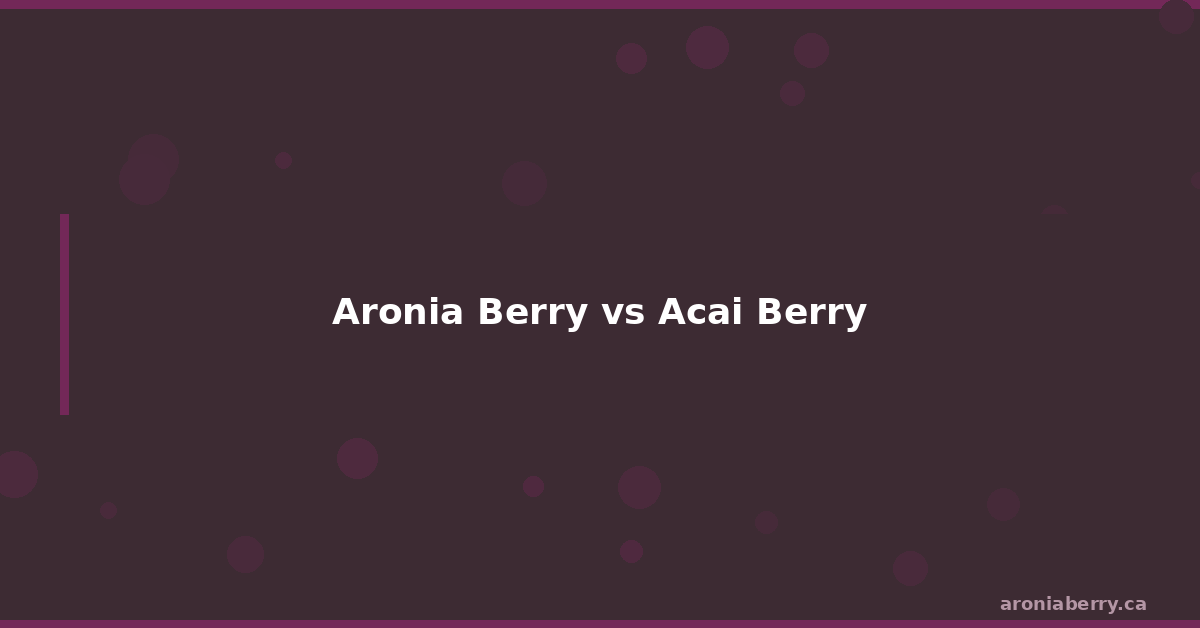 Aronia Berry vs. Acai Berry: Nutrition & Antioxidant Comparison | J&J ...
