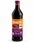 Shoti Turmeric Shot 700 ml bottle by Aronia ORIGINAL with orange and purple label, front view