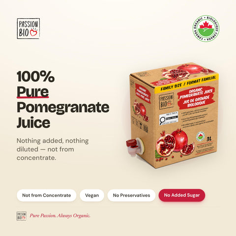 PassionBio pomegranate juice 3 L bag-in-box, not from concentrate