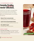 Glass of deep ruby red PassionBio pomegranate juice
