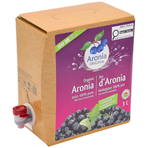 Organic Aronia Juice 3 L Bag-in-Box – Canada packaging, front view