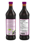 Organic Aronia Juice 700 ml glass bottle – Canada packaging, back labels with ingredients and nutrition facts table