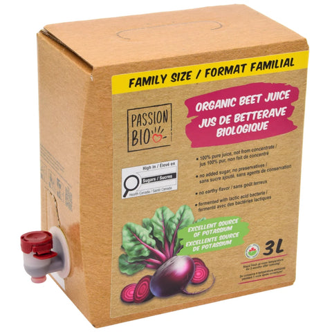 Organic Beet Juice 3 L Bag-in-Box – Canada packaging, front view