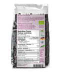 Organic Dried Aronia Berries 200 g pouch – Canada packaging, back with ingredients and nutrition facts table