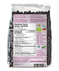 Organic Dried Aronia Berries 500 g pouch – Canada packaging, back with ingredients and nutrition facts table