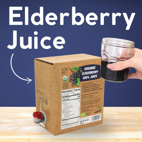 Organic Elderberry Juice Box 101.4 Fl Oz (3 Liter) 100% Pure