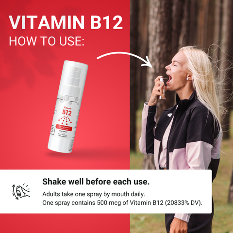 Vitamin B12 Spray 500 mcg | Triple MHA Complex, Sublingual | Canada Vitamin B12 Spray 500 mcg | Triple MHA Complex, Sublingual | Canada
