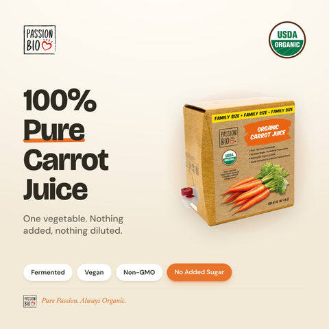 Organic Carrot Juice Box 3 Litre (101.4 Fl Oz) — 100% Pure