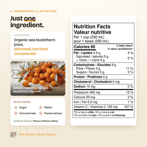 Organic Sea Buckthorn Juice Box 3 Litre (101.4 Fl Oz) — 100% Pure
